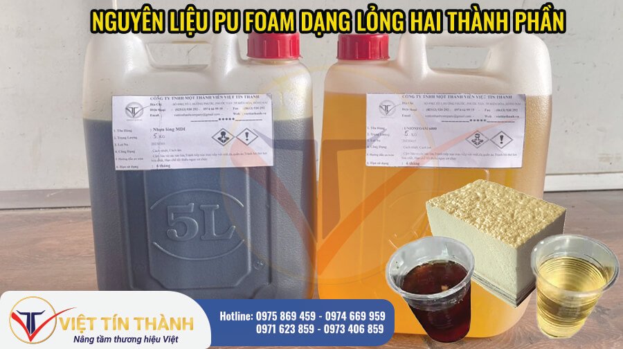 Nguyên liệu pu foam dạng lỏng 2 thành phần